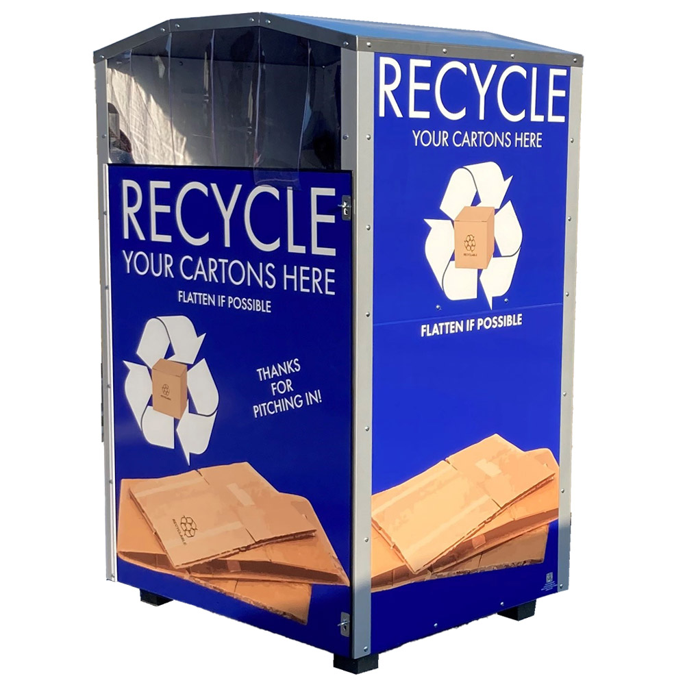Large Steel Collection Bin for Cartons & Cardboard