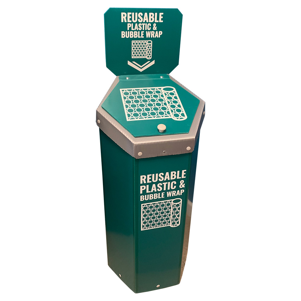 Hexcycle® IV Green Bubble Wrap Collection Bin