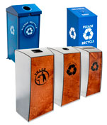 Industrial Recycling Bins, Trash Cans and Stations