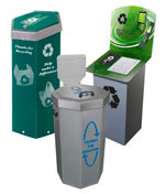Retail Store Recycling Bins and Trash Cans